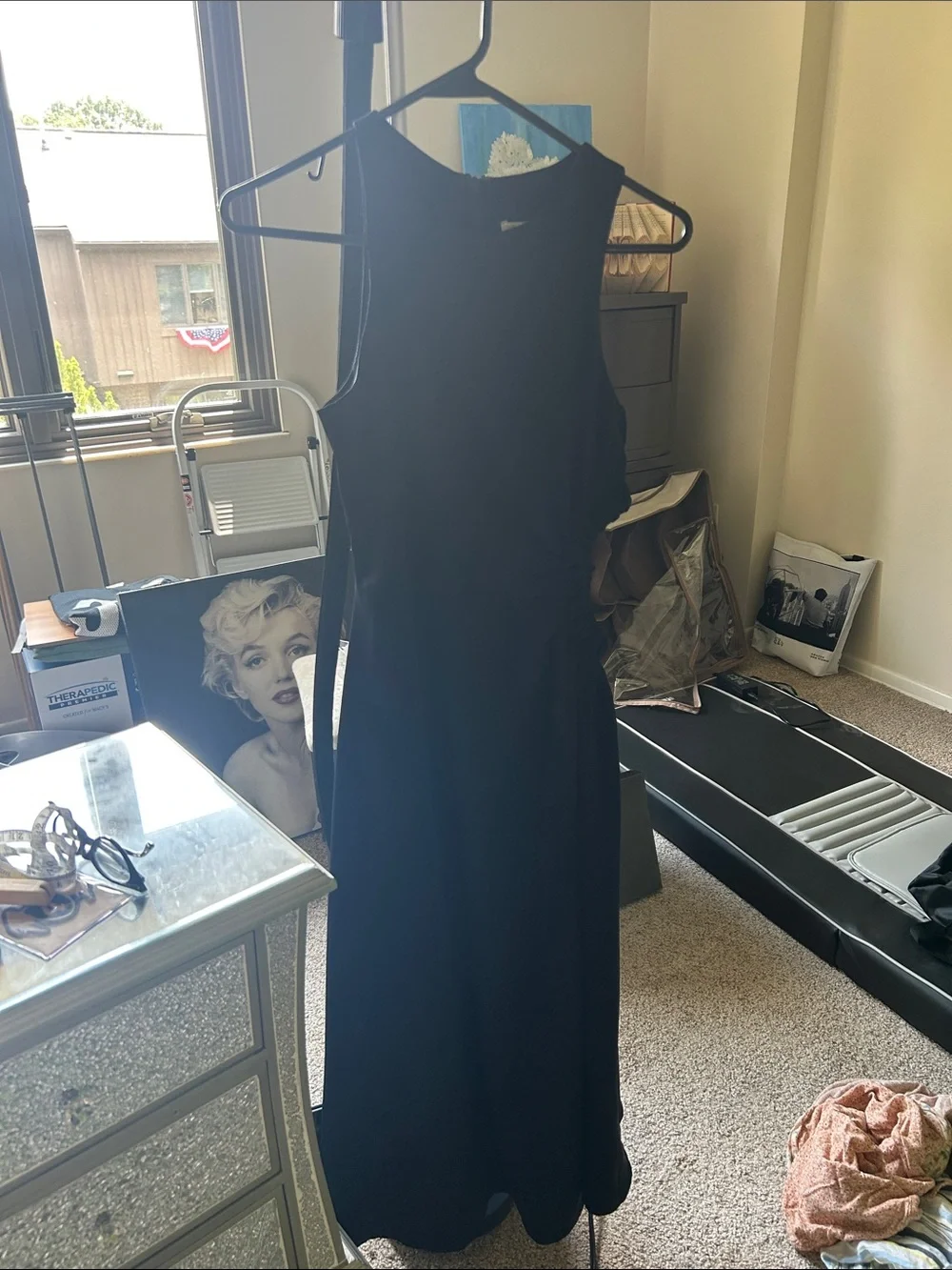 Moon River Navy Blue Sleeveless Maxi Dress - Picture 1 of 4
